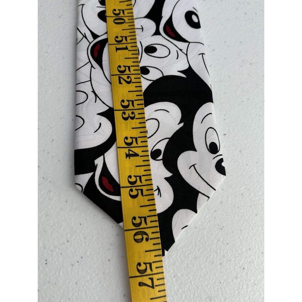 Mickey Unlimited by Balancine Inc VTG Disney‎ Black and White Graphic Print Tie - Picture 8 of 9